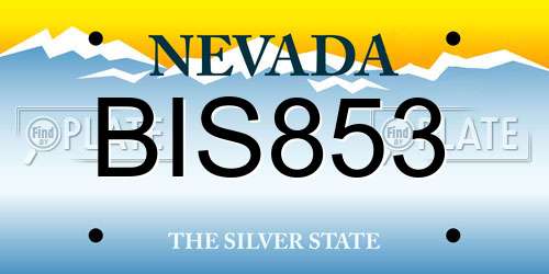 BIS853 Nevada License Plate