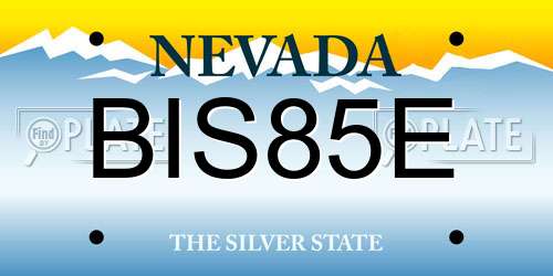 BIS85E Nevada License Plate