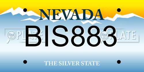 BIS883 Nevada License Plate