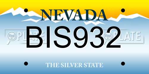 BIS932 Nevada License Plate