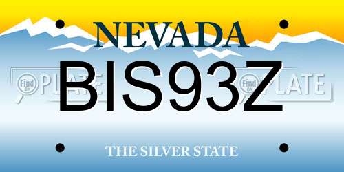 BIS93Z Nevada License Plate