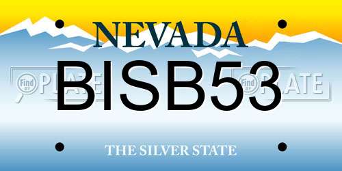 BISB53 Nevada License Plate