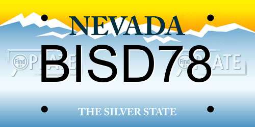 BISD78 Nevada License Plate