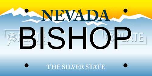 BISHOP Nevada License Plate