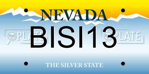 BISI13 Nevada License Plate