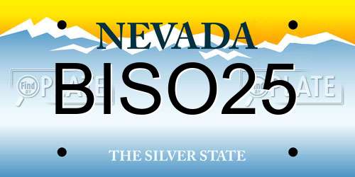 BISO25 Nevada License Plate