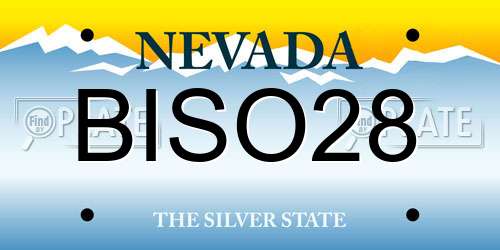 BISO28 Nevada License Plate