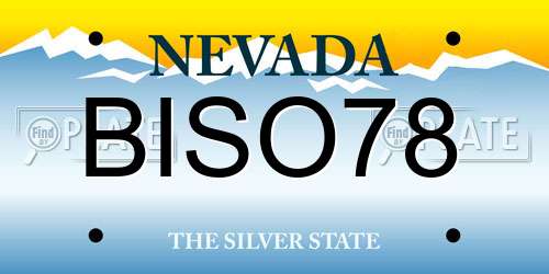 BISO78 Nevada License Plate