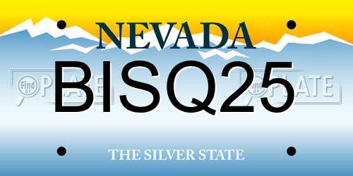 BISQ25 Nevada License Plate