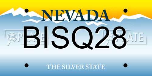 BISQ28 Nevada License Plate