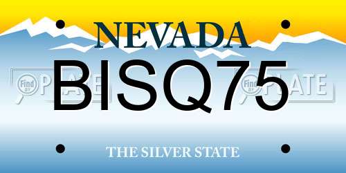 BISQ75 Nevada License Plate