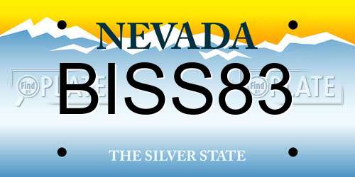 BISS83 Nevada License Plate