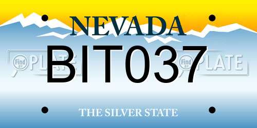 BIT037 Nevada License Plate