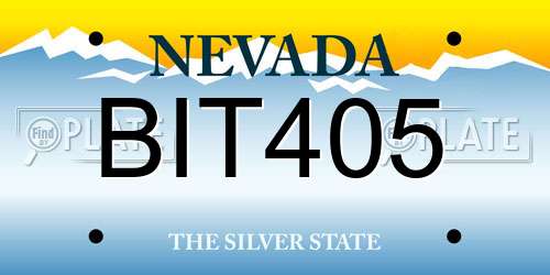 BIT405 Nevada License Plate