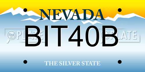 BIT40B Nevada License Plate