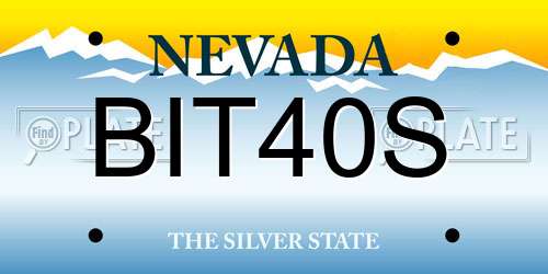 BIT40S Nevada License Plate