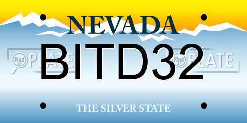 BITD32 Nevada License Plate