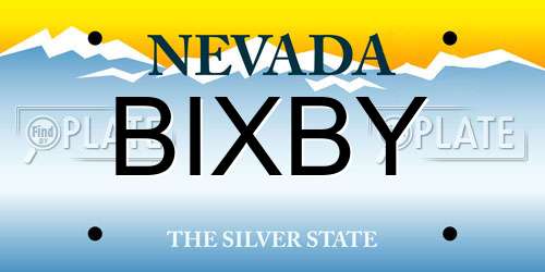 BIXBY Nevada License Plate