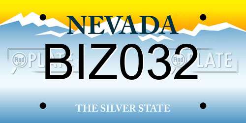 BIZ032 Nevada License Plate