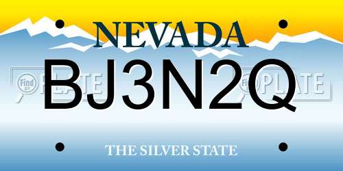 BJ3N2Q Nevada License Plate