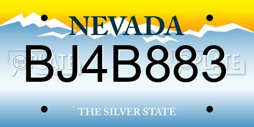 BJ4B883 Nevada License Plate