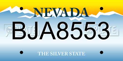 BJA8553 Nevada License Plate
