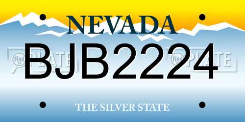 BJB2224 Nevada License Plate