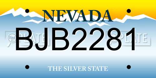 BJB2281 Nevada License Plate