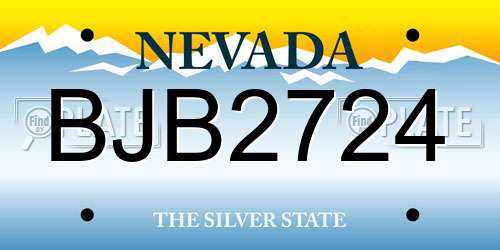BJB2724 Nevada License Plate