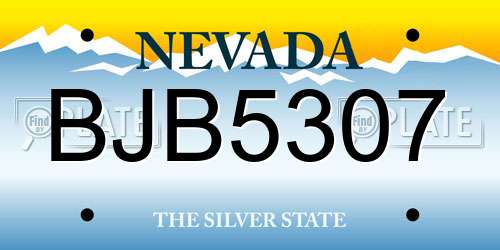 BJB5307 Nevada License Plate