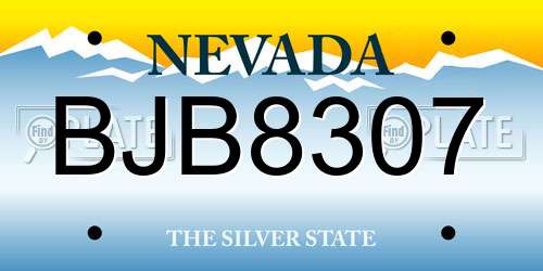 BJB8307 Nevada License Plate