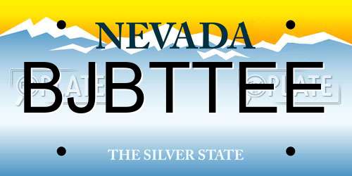 BJBTTEE Nevada License Plate