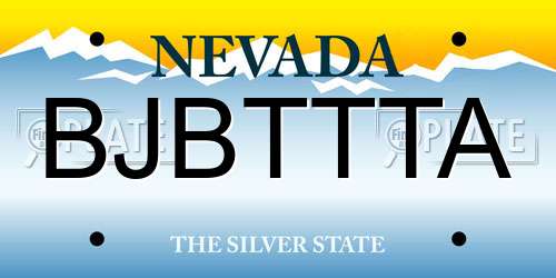 BJBTTTA Nevada License Plate