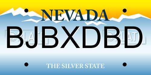 BJBXDBD Nevada License Plate