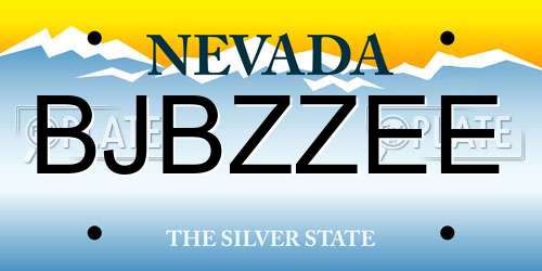 BJBZZEE Nevada License Plate