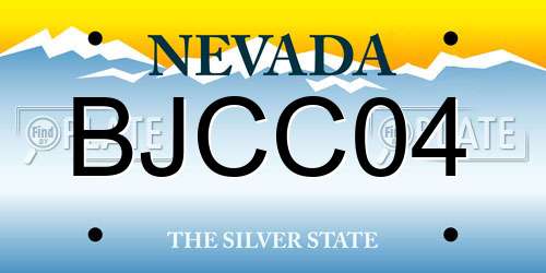 BJCC04 Nevada License Plate