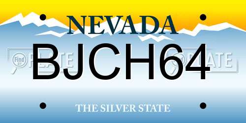 BJCH64 Nevada License Plate