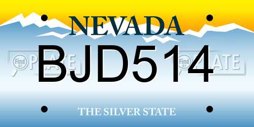 BJD514 Nevada License Plate