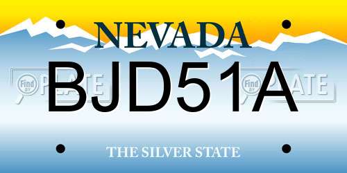 BJD51A Nevada License Plate