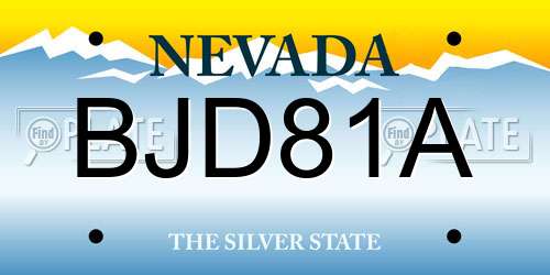 BJD81A Nevada License Plate