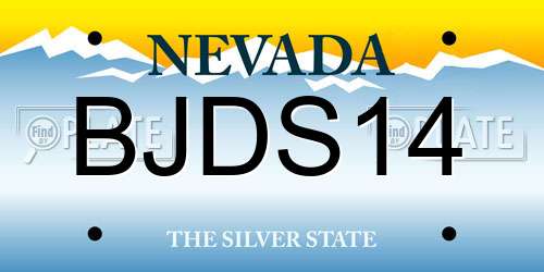 BJDS14 Nevada License Plate