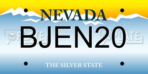 BJEN20 Nevada License Plate
