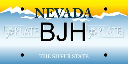 BJH Nevada License Plate