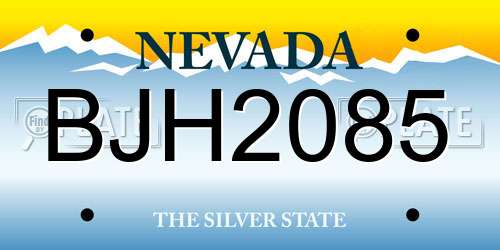 BJH2085 Nevada License Plate