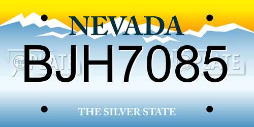 BJH7085 Nevada License Plate