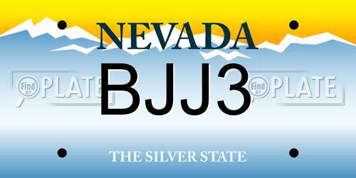 BJJ3 Nevada License Plate