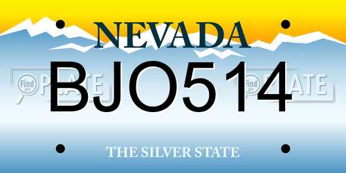 BJO514 Nevada License Plate