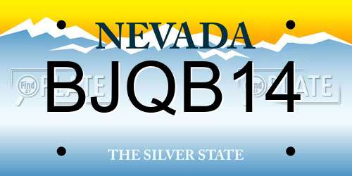 BJQB14 Nevada License Plate