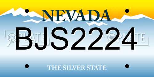BJS2224 Nevada License Plate