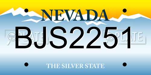 BJS2251 Nevada License Plate